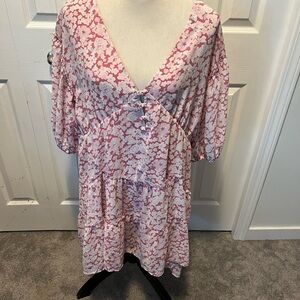 Sabo size XL Floral Pink and Purple Dress